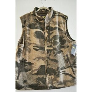 Cabelas Mens Camo Wool Blend Full Zip Vest XL Camouflage M22VT048/R NWT